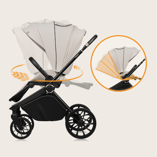 Lionelo Mika Plus 3w1 Beige Sand — Wózek wielofunkcyjny